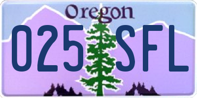OR license plate 025SFL
