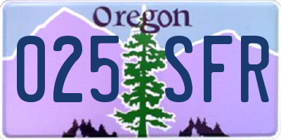 OR license plate 025SFR