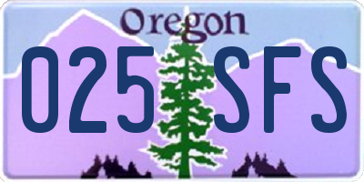 OR license plate 025SFS