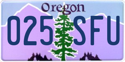 OR license plate 025SFU