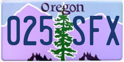 OR license plate 025SFX