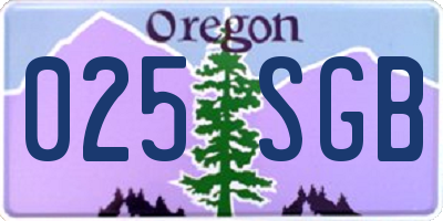 OR license plate 025SGB