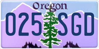 OR license plate 025SGD