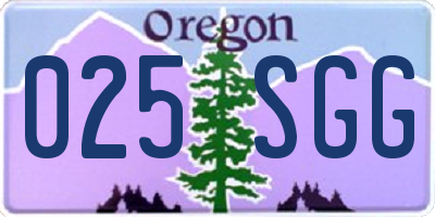 OR license plate 025SGG
