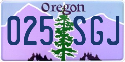 OR license plate 025SGJ