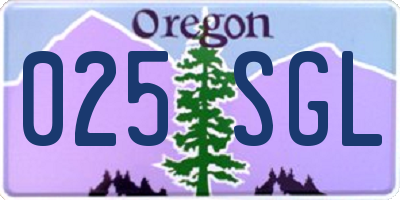OR license plate 025SGL