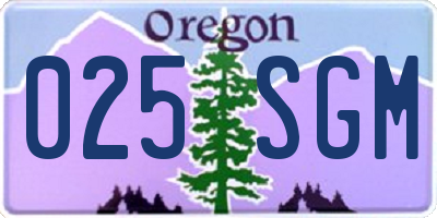 OR license plate 025SGM