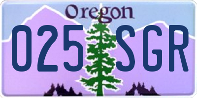 OR license plate 025SGR