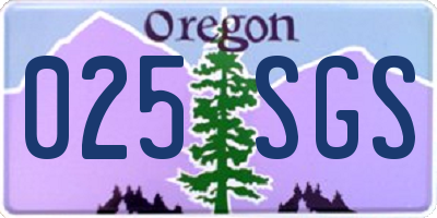 OR license plate 025SGS