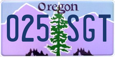 OR license plate 025SGT