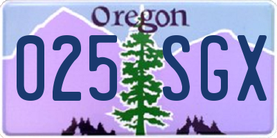 OR license plate 025SGX