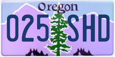 OR license plate 025SHD