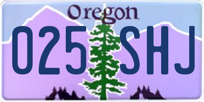 OR license plate 025SHJ