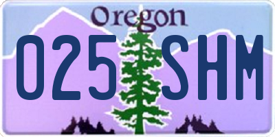 OR license plate 025SHM