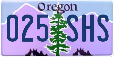 OR license plate 025SHS