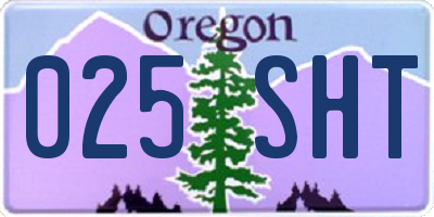 OR license plate 025SHT
