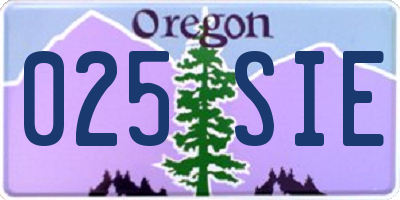 OR license plate 025SIE
