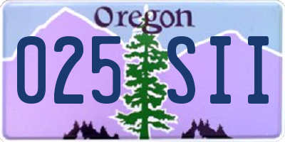 OR license plate 025SII