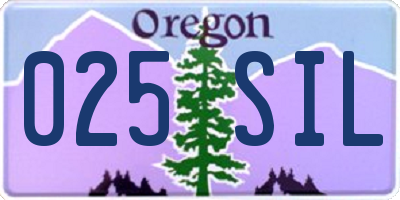OR license plate 025SIL
