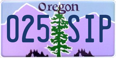 OR license plate 025SIP