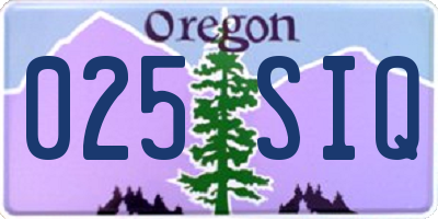 OR license plate 025SIQ