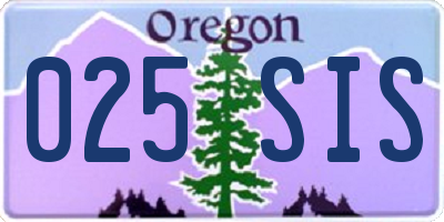 OR license plate 025SIS