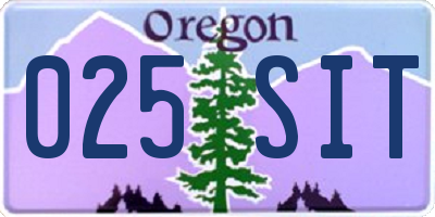 OR license plate 025SIT