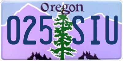 OR license plate 025SIU