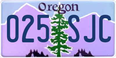 OR license plate 025SJC