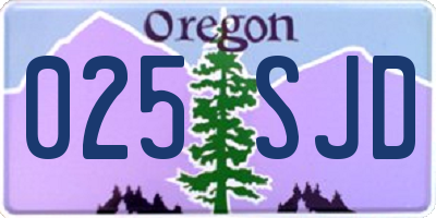 OR license plate 025SJD