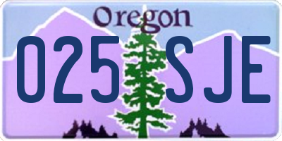 OR license plate 025SJE
