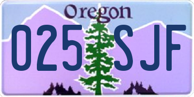 OR license plate 025SJF