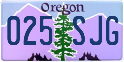 OR license plate 025SJG