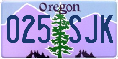 OR license plate 025SJK