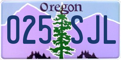 OR license plate 025SJL