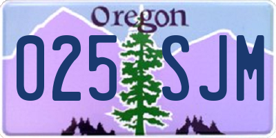 OR license plate 025SJM