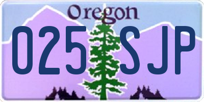 OR license plate 025SJP