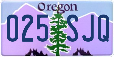 OR license plate 025SJQ