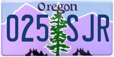 OR license plate 025SJR