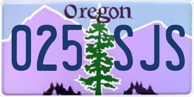 OR license plate 025SJS