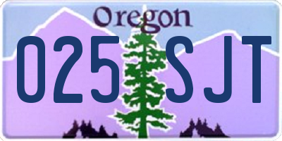 OR license plate 025SJT