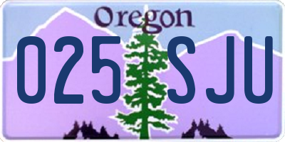 OR license plate 025SJU