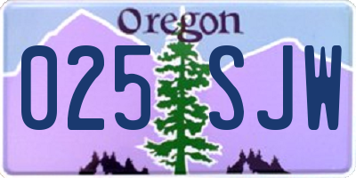 OR license plate 025SJW