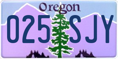 OR license plate 025SJY