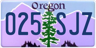 OR license plate 025SJZ