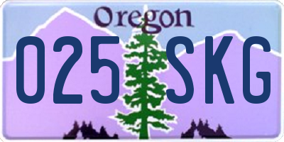 OR license plate 025SKG