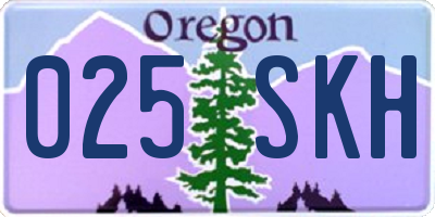OR license plate 025SKH