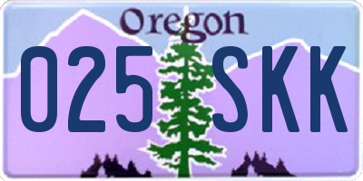 OR license plate 025SKK