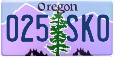 OR license plate 025SKO