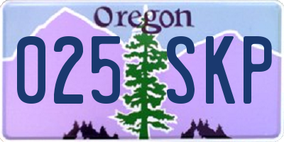 OR license plate 025SKP